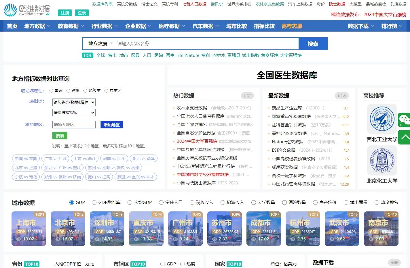 鸥维数据 - 综合性数据查询平台