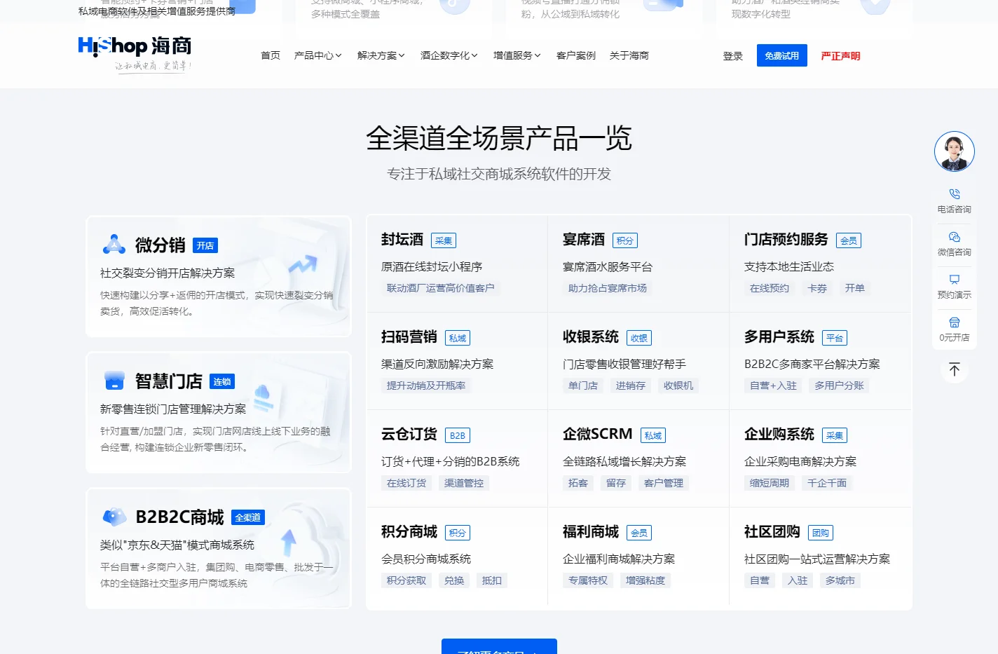 商城系统-B2B2C商城网站开发建设-专业搭建私域流量平台-HiShop海商