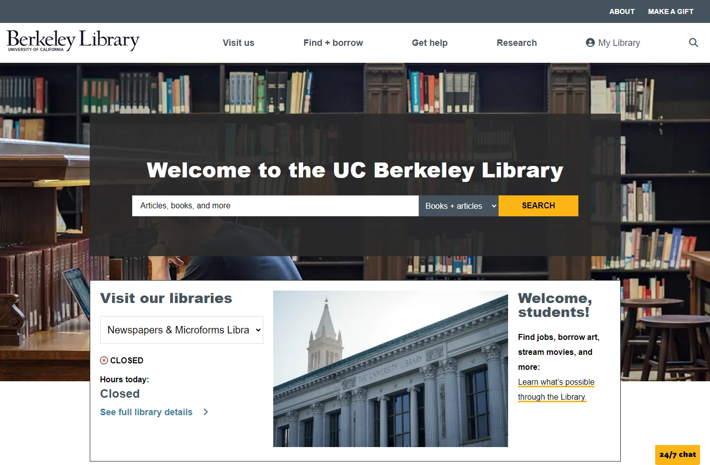 Welcome to the UC Berkeley Library