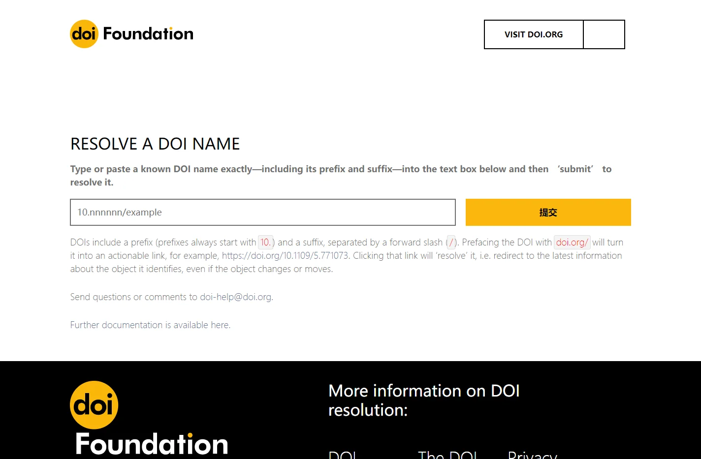 Resolve a DOI Name