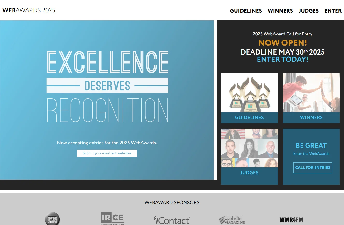Award winning websites - WebAwards 2025