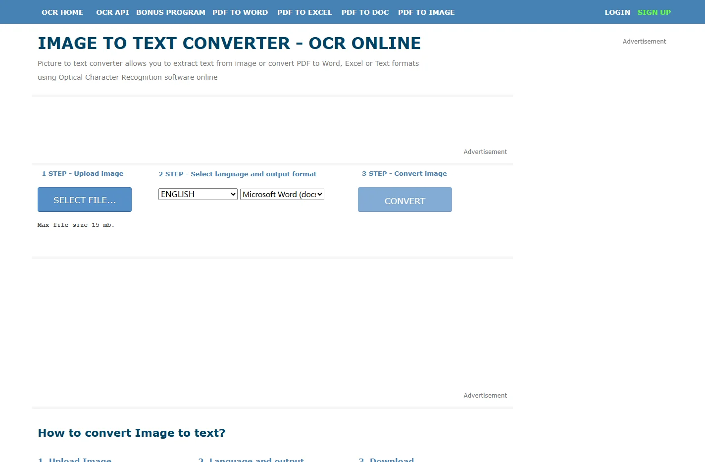 Free Online OCR - Image to text and PDF to Doc converter