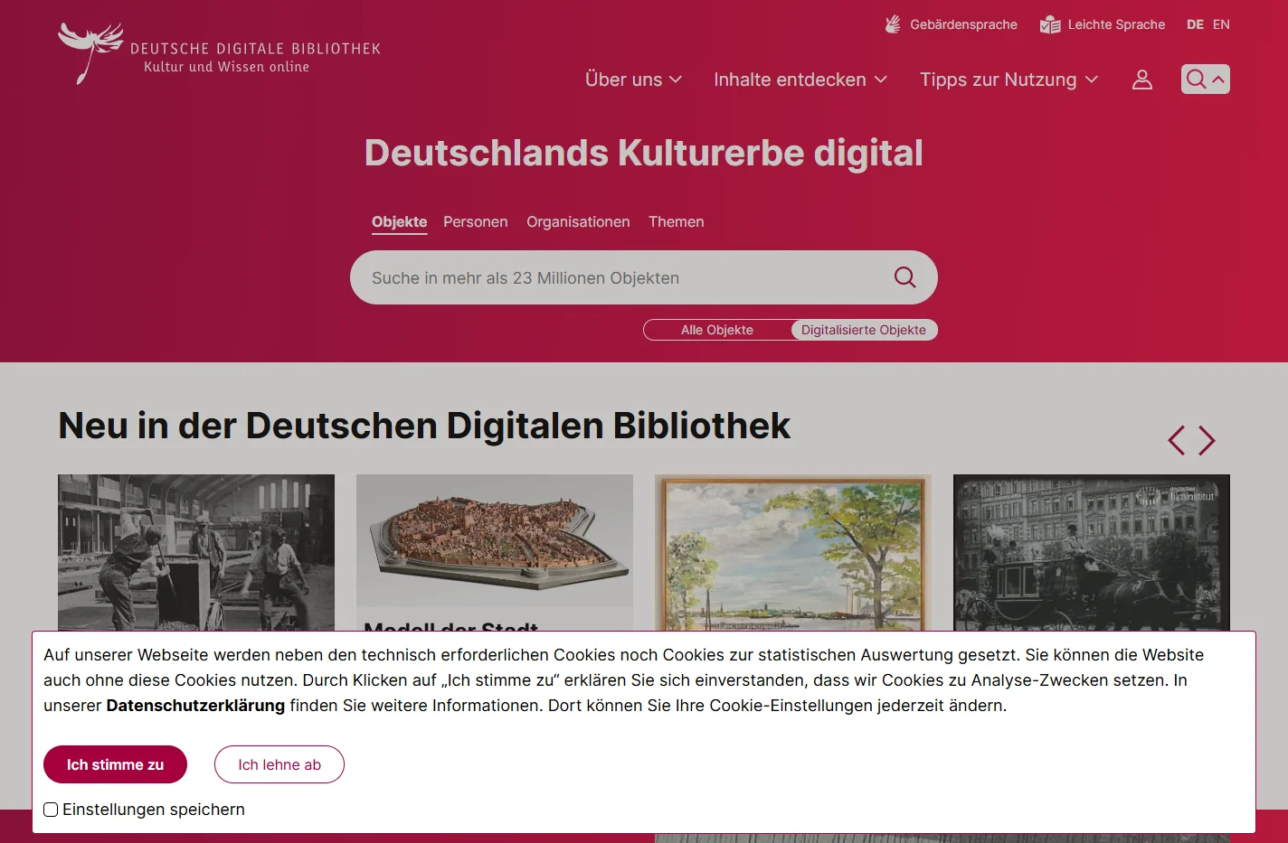 Deutsche Digitale Bibliothek - Kultur und Wissen online