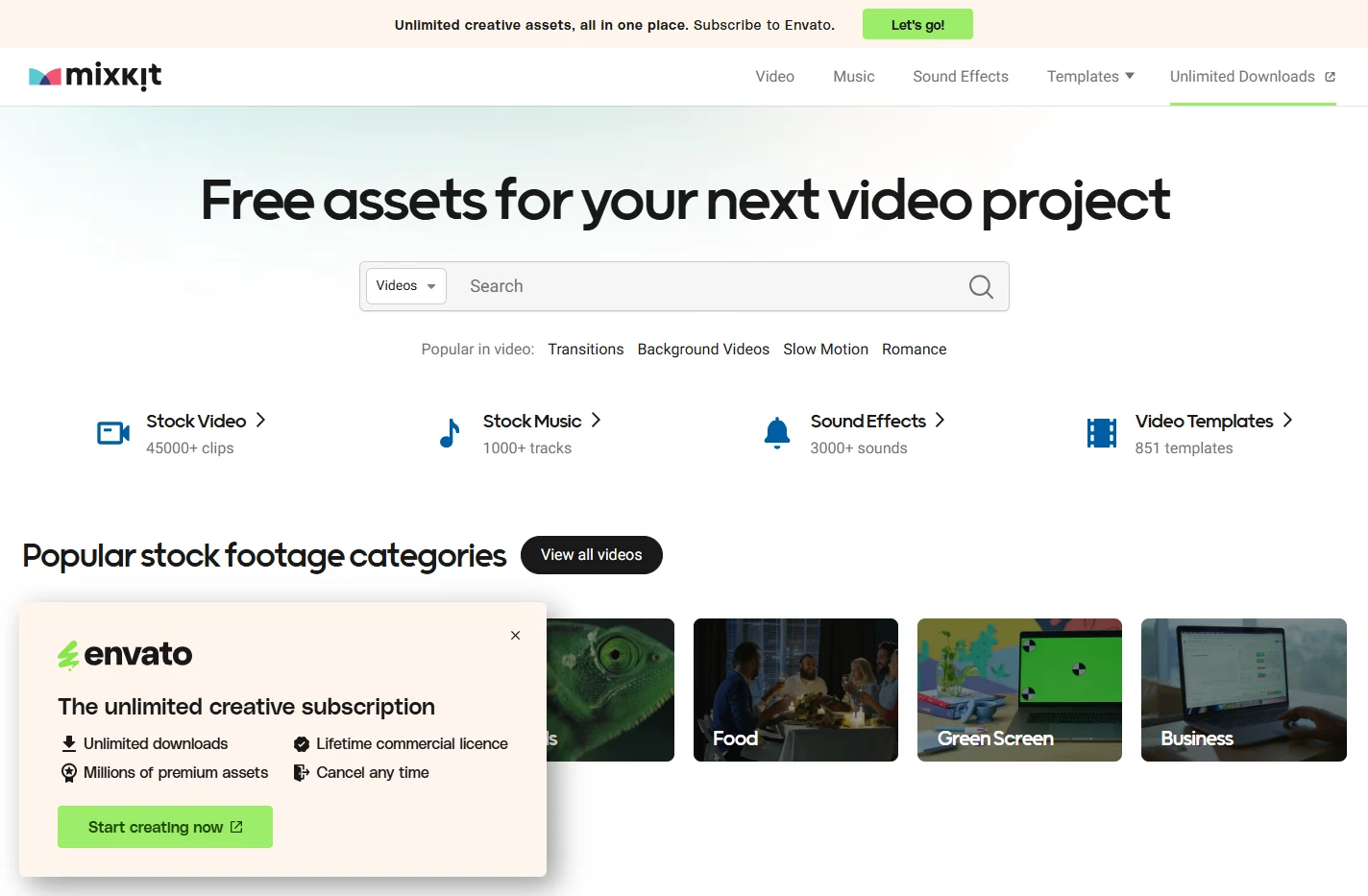 Mixkit - Awesome free assets for your next video project