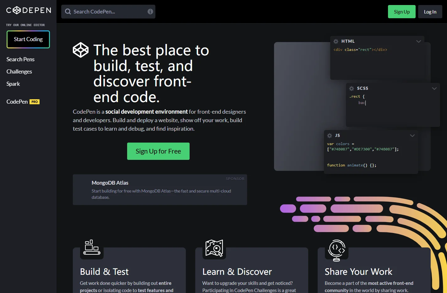 CodePen: Online Code Editor and Front End Web Developer Comm