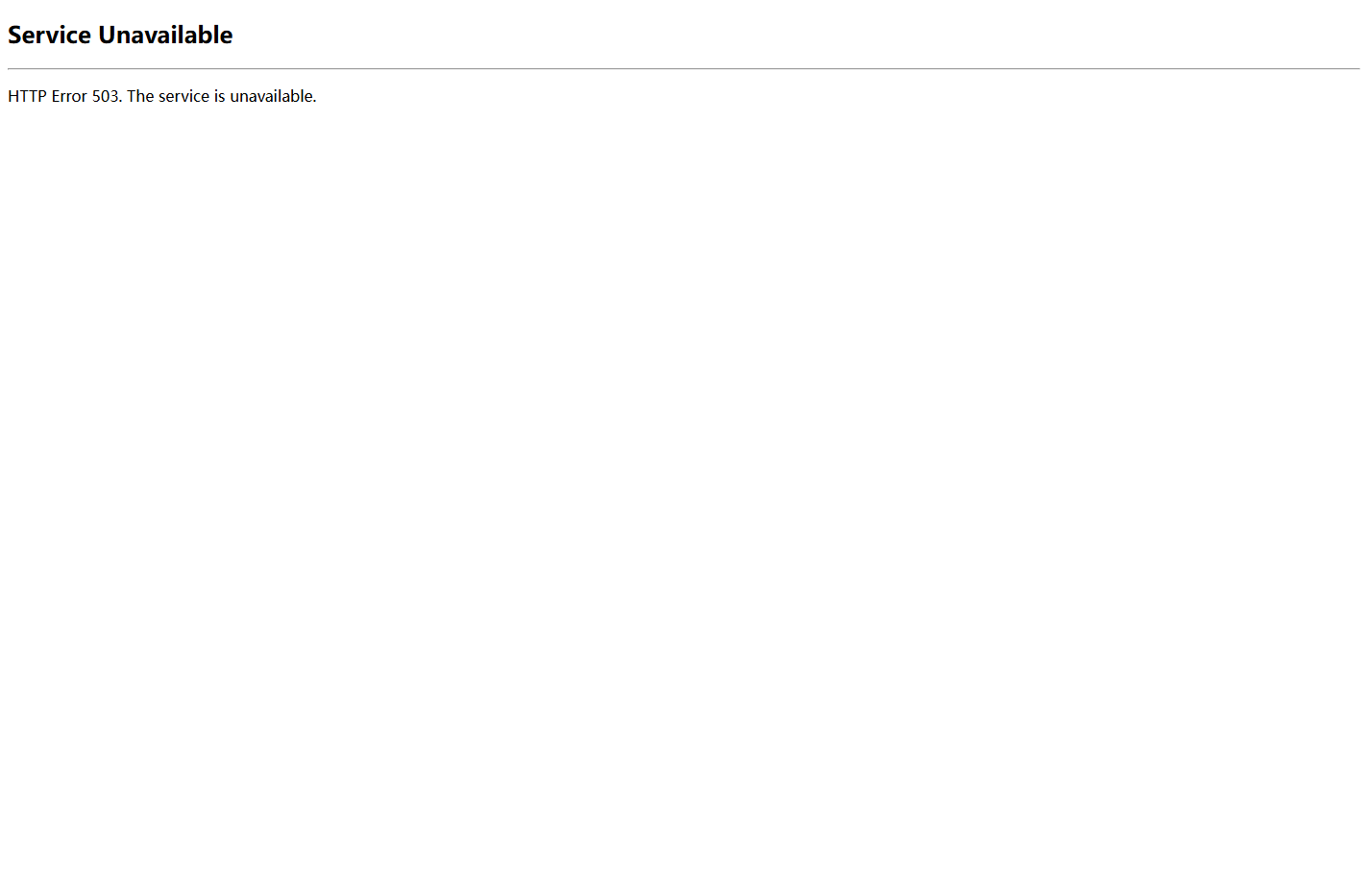 Service Unavailable