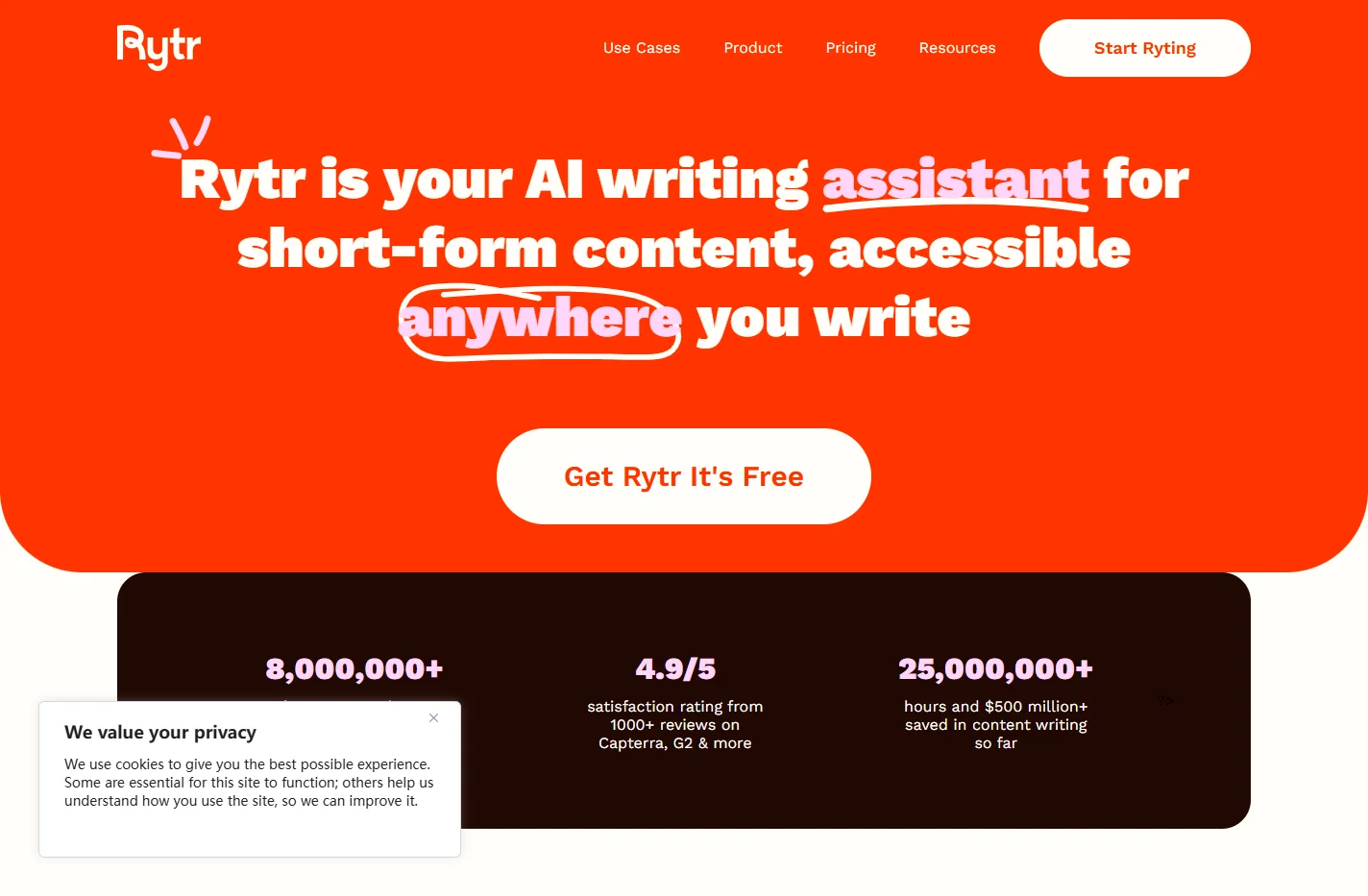 Free AI Writer, Content Generator & Writing Assistant | Rytr