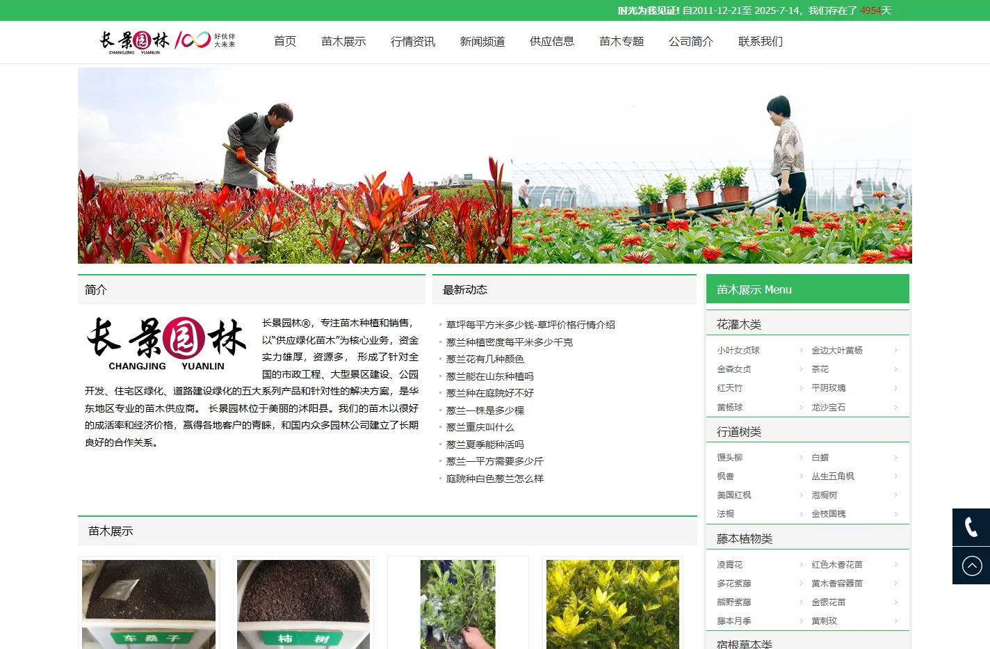 [长景园林] 苗木批发基地-绿化公司-提供苗木报价-品种名称图片查询-三点水商贸