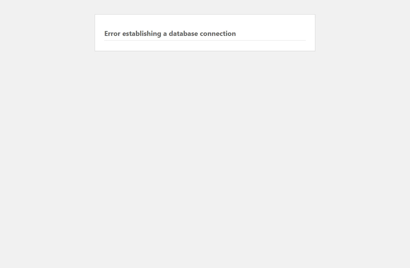 Database Error