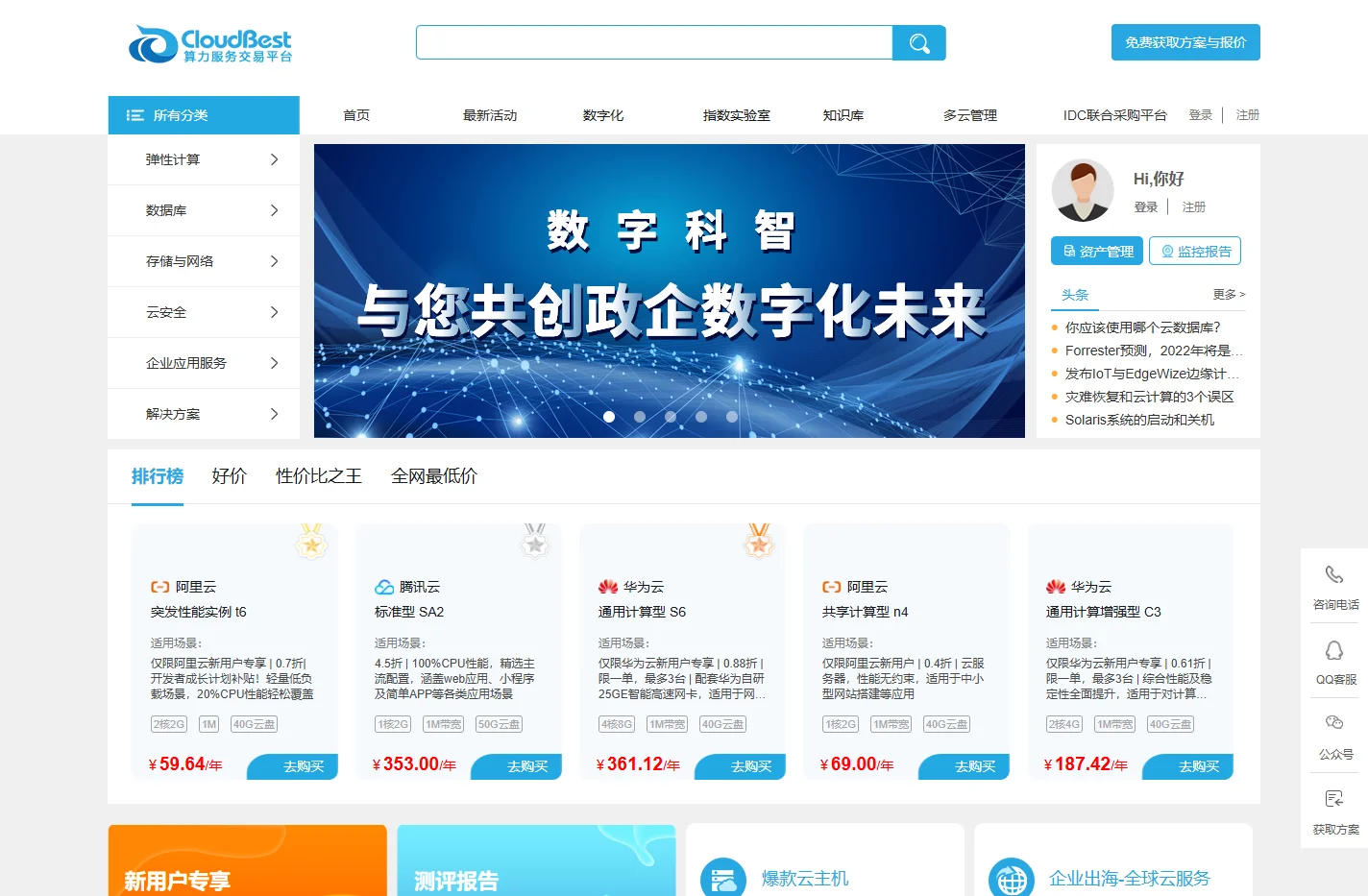 CloudBest-业界专业的多云资源选型及管理服务平台