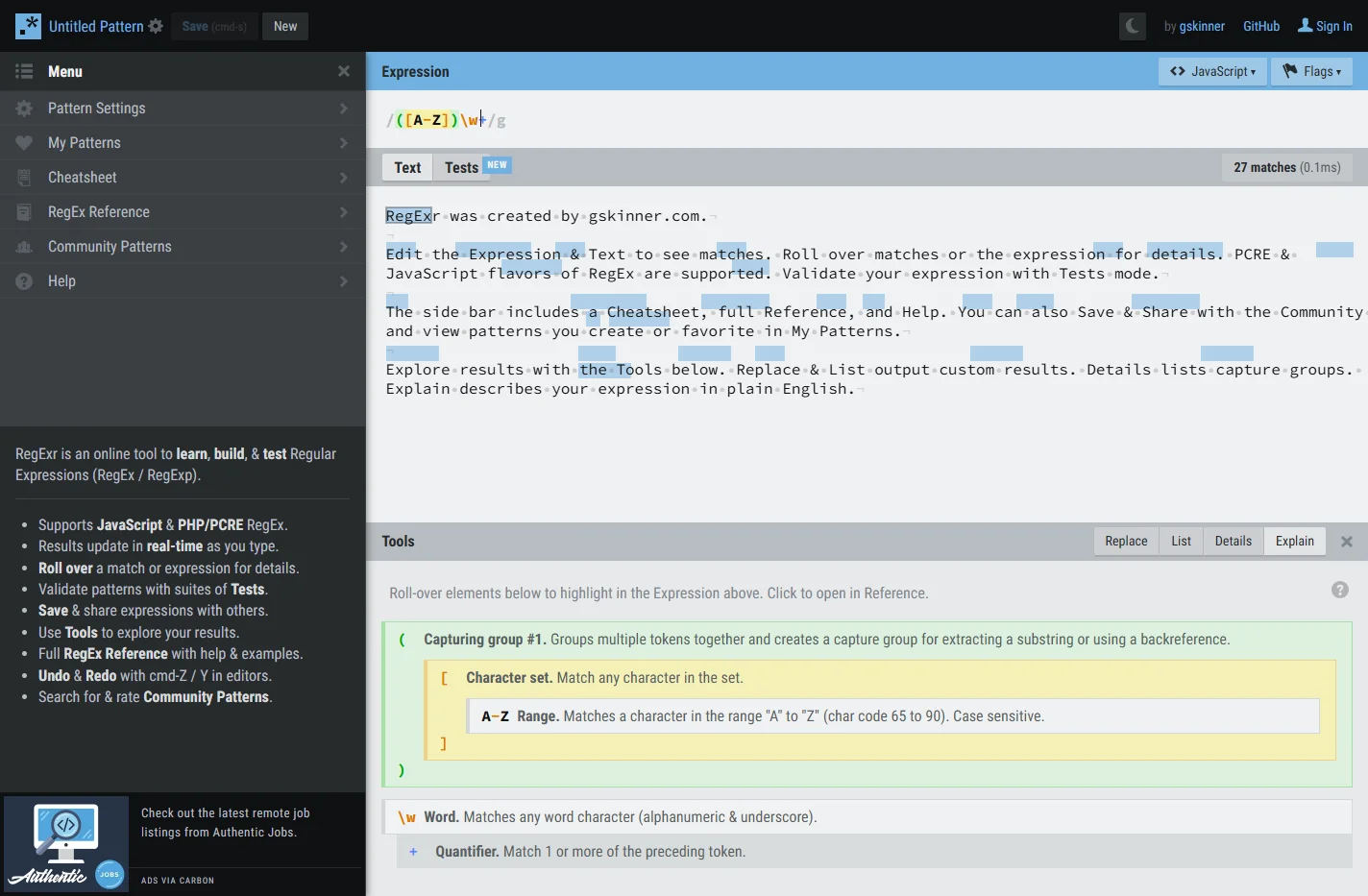 RegExr: Learn, Build, & Test RegEx