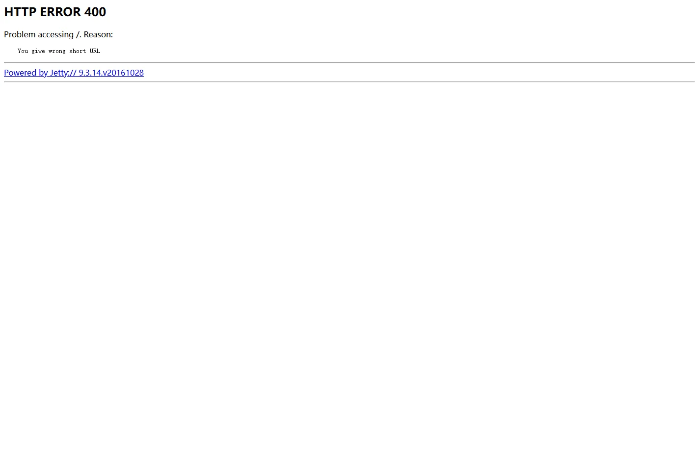Error 400 You give wrong short URL