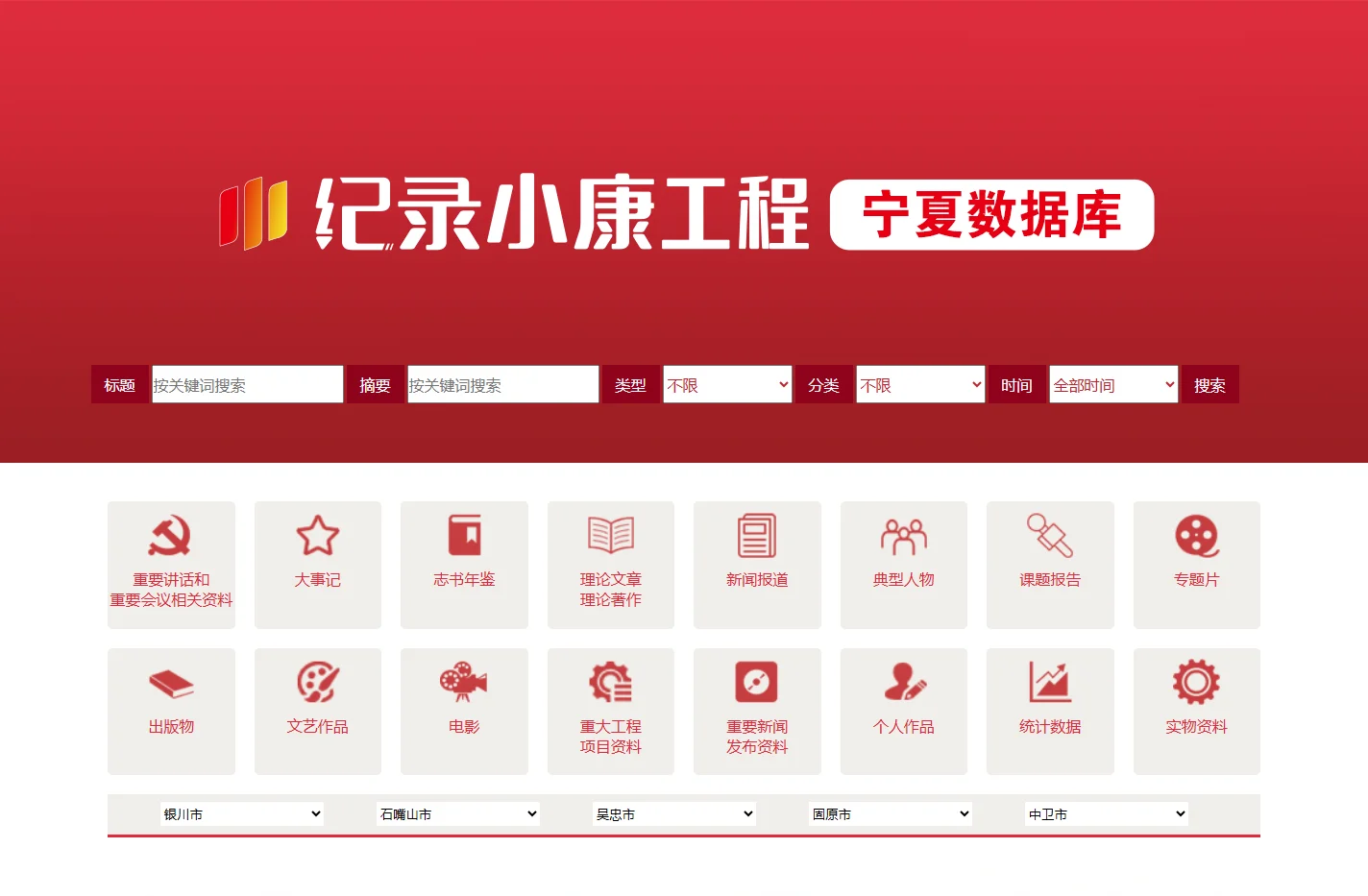 纪录小康工程——宁夏数据库