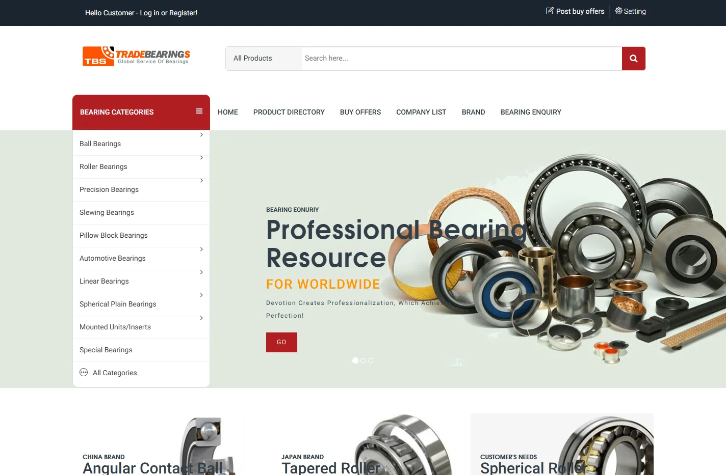 TBS-Bearing Suppliers & Exporters, Bearing Importers,from fr