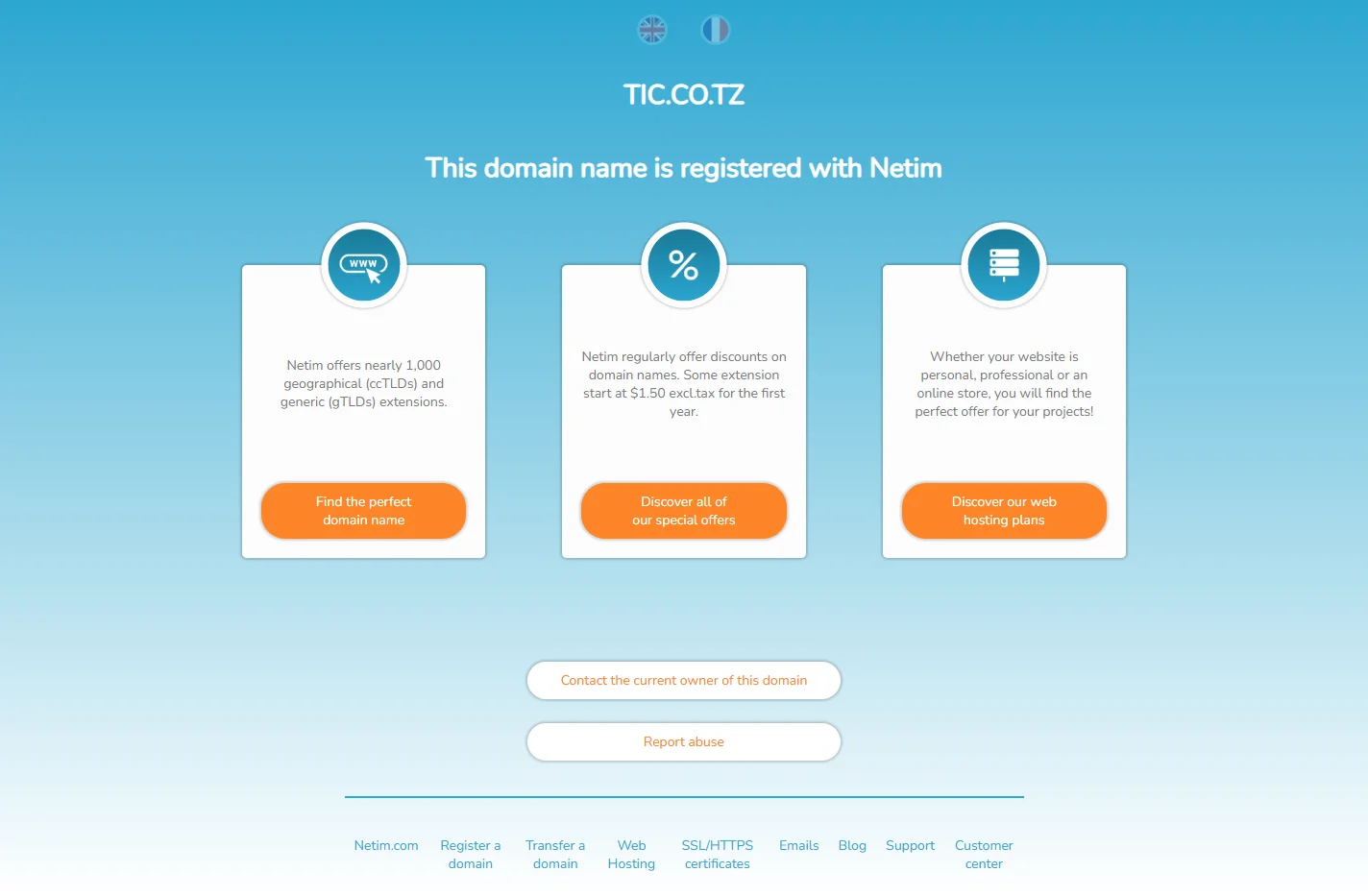 This domain name is registered with Netim