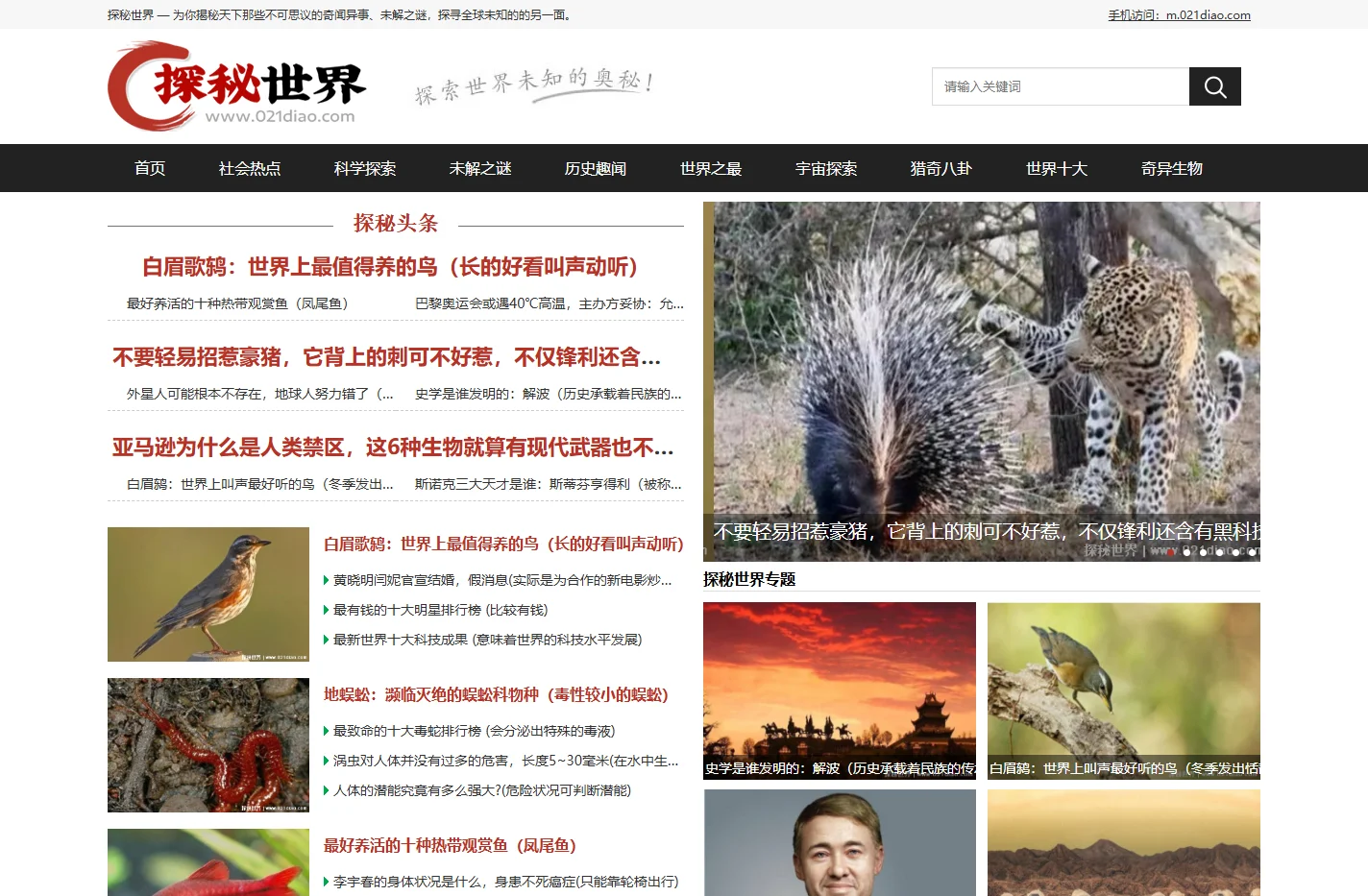 探秘世界 — 看天下奇闻异事趣事怪轶事，猎奇人类世界十大未解之谜