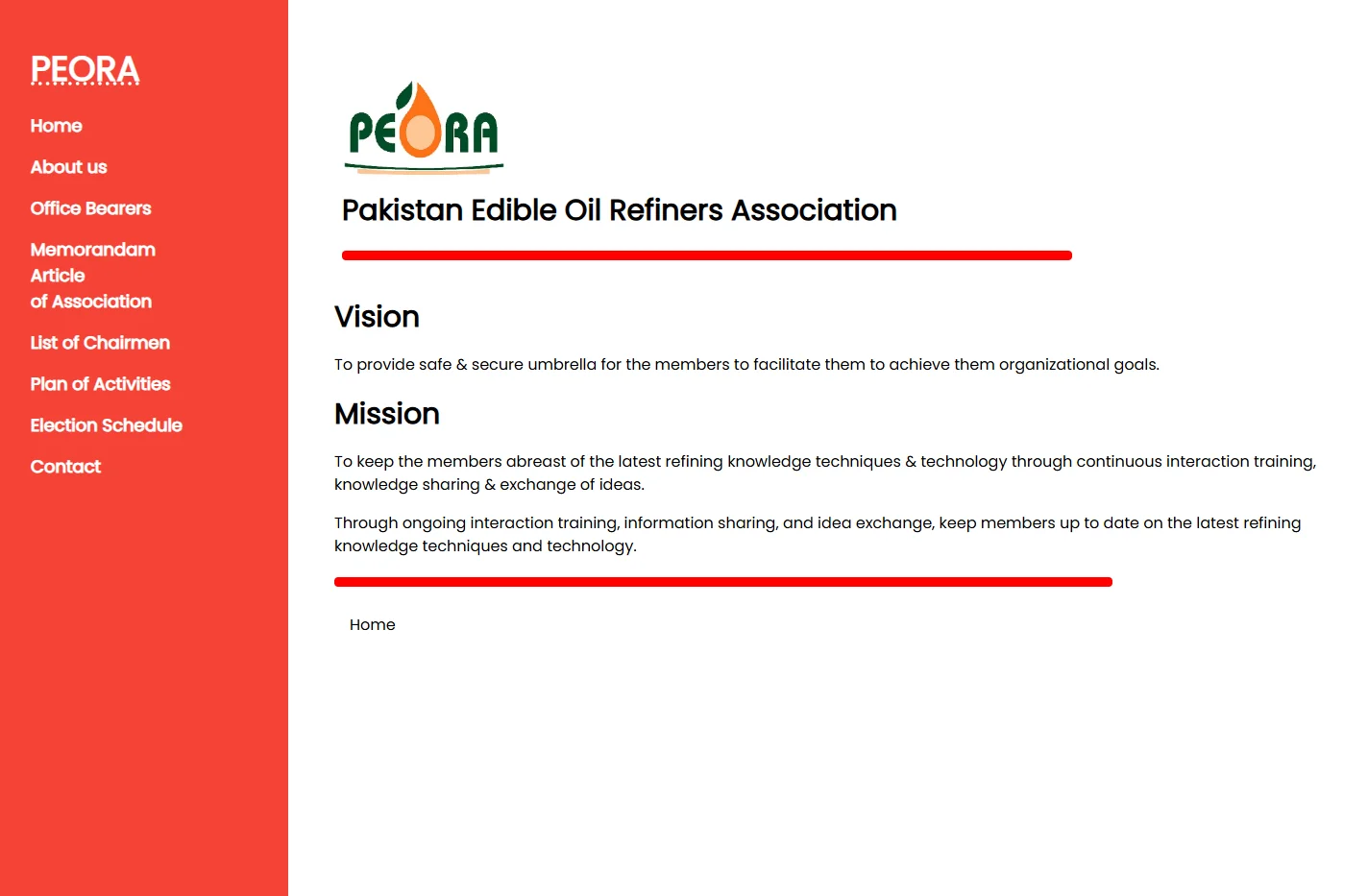 Pakistan Edible Oil Refiners Association (PEORA)