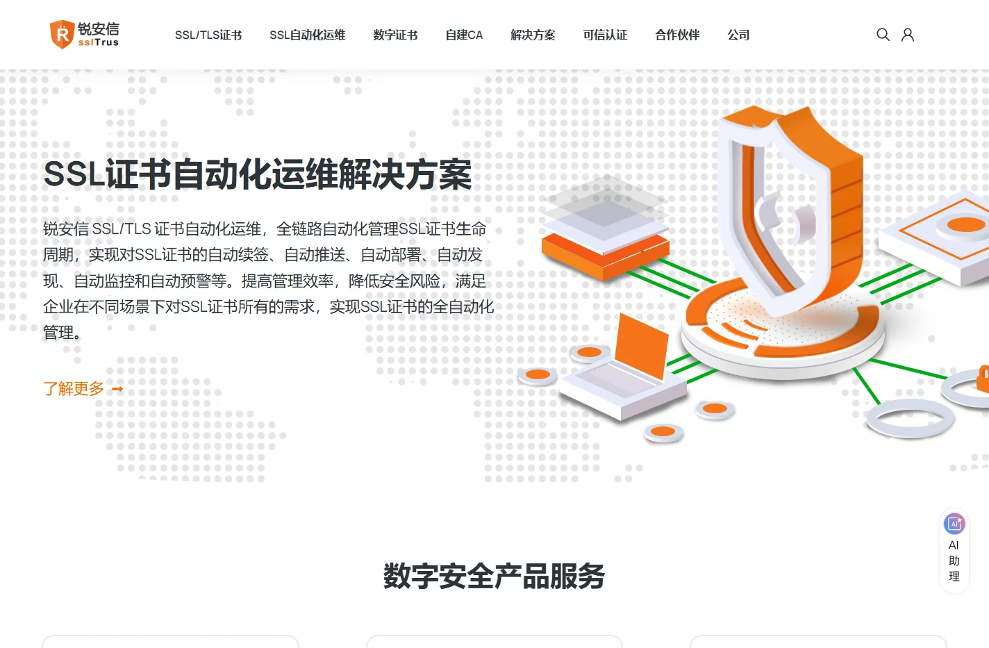 锐安信(sslTrus) - 数字证书、SSL证书、身份认证、文档签名、自建CA、IAM、邮件安全