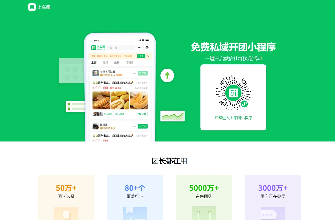 上车团-微信私域开团小程序