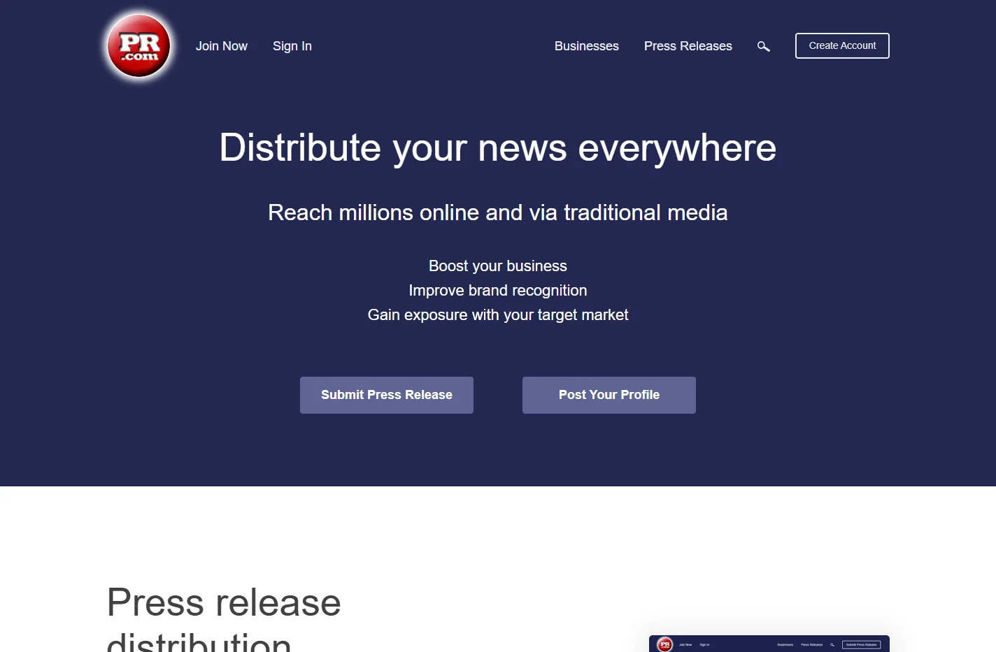 Press Release Distribution - Grow Your Business - PR.com