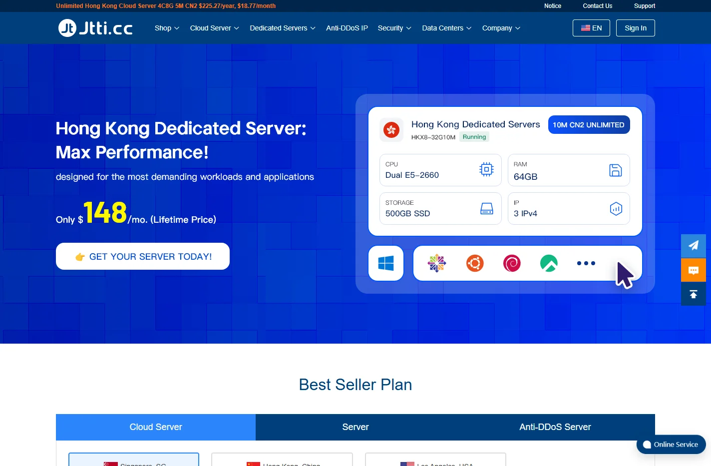 jtti-Dedicated Server|Cloud Server-Jtti Singapore Global Net