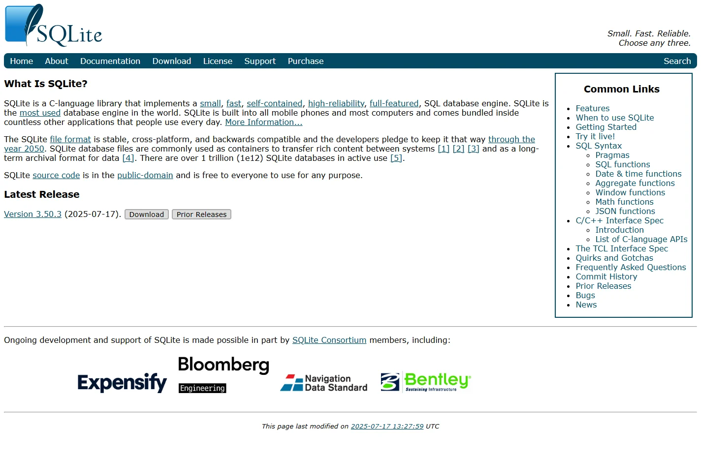SQLite Home Page