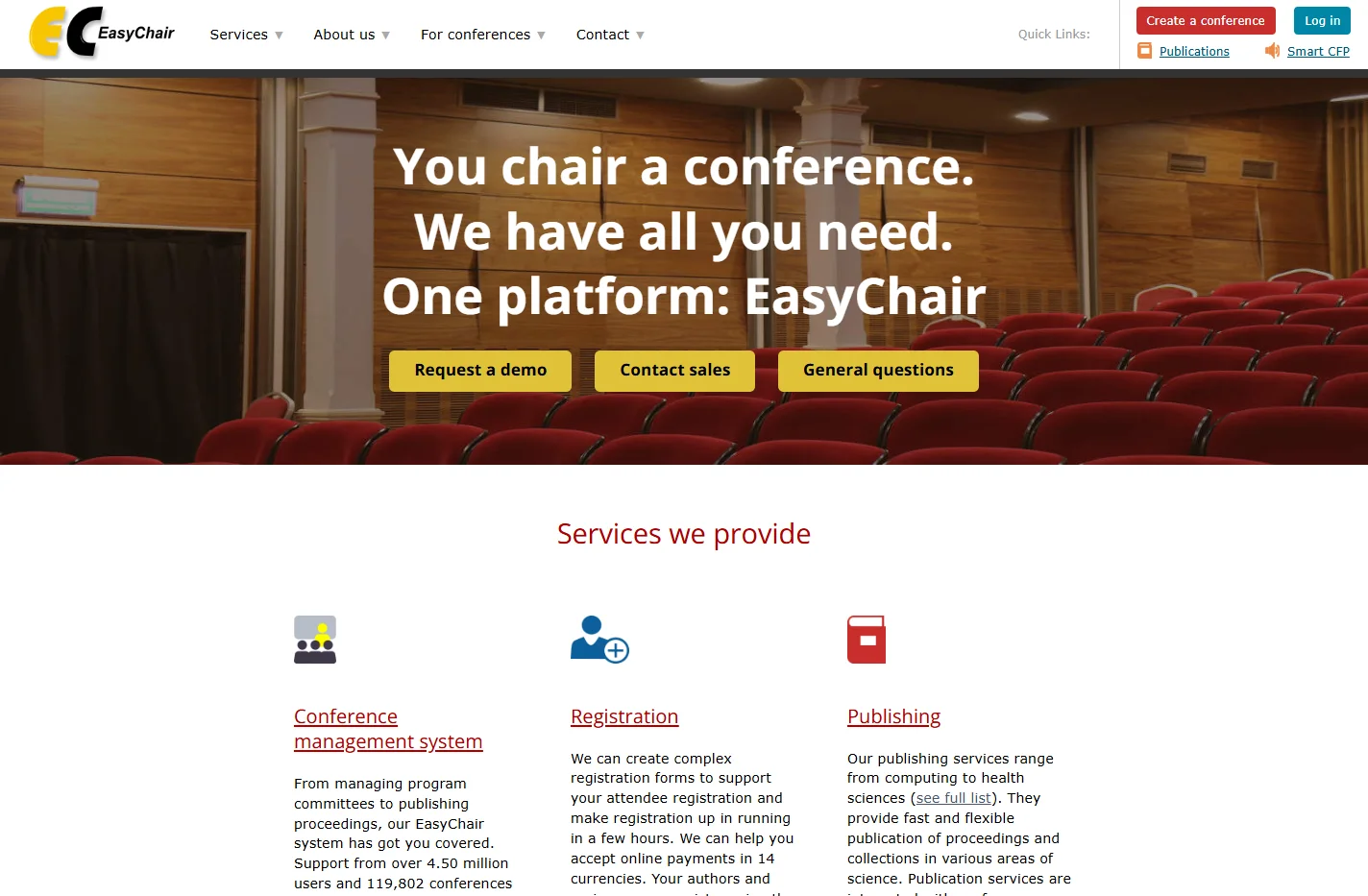 EasyChair Home Page