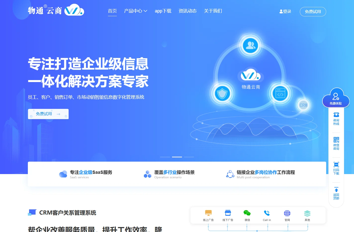 crm客户关系管理系统-订货/进销存管理系统-销售管理软件-物通云商