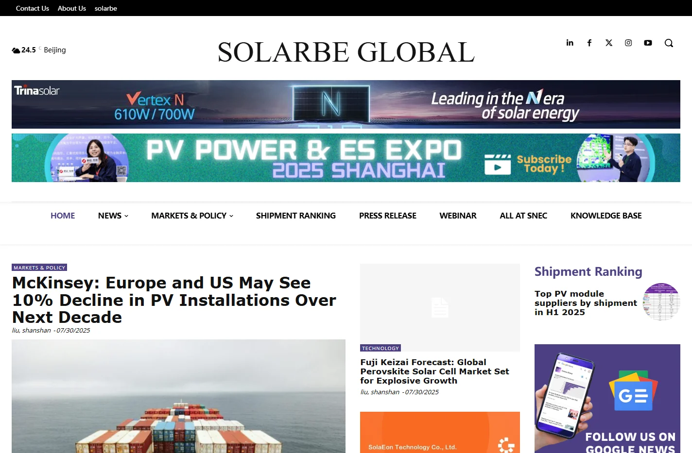 Solarbe Global | Your Choice for Solar PV News
