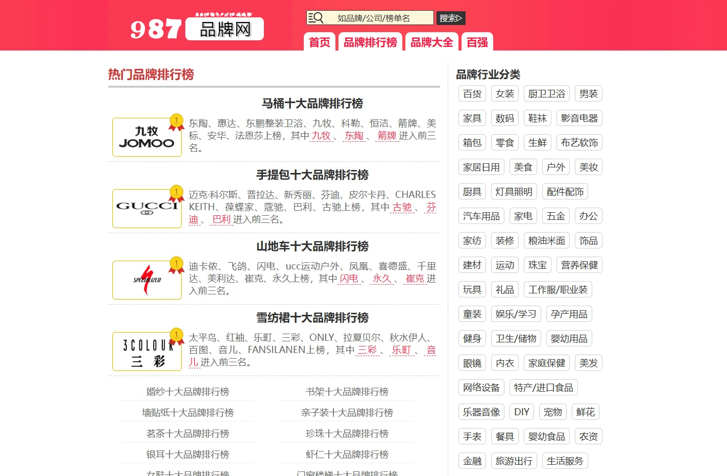 987品牌网|十大品牌排名