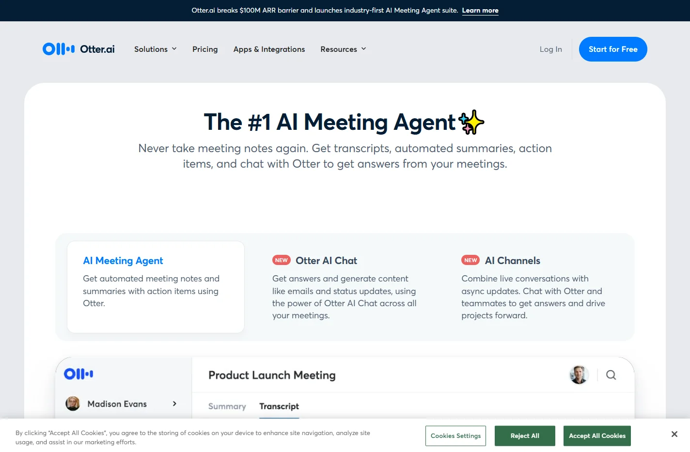 Otter Meeting Agent - AI Notetaker, Transcription, Insights
