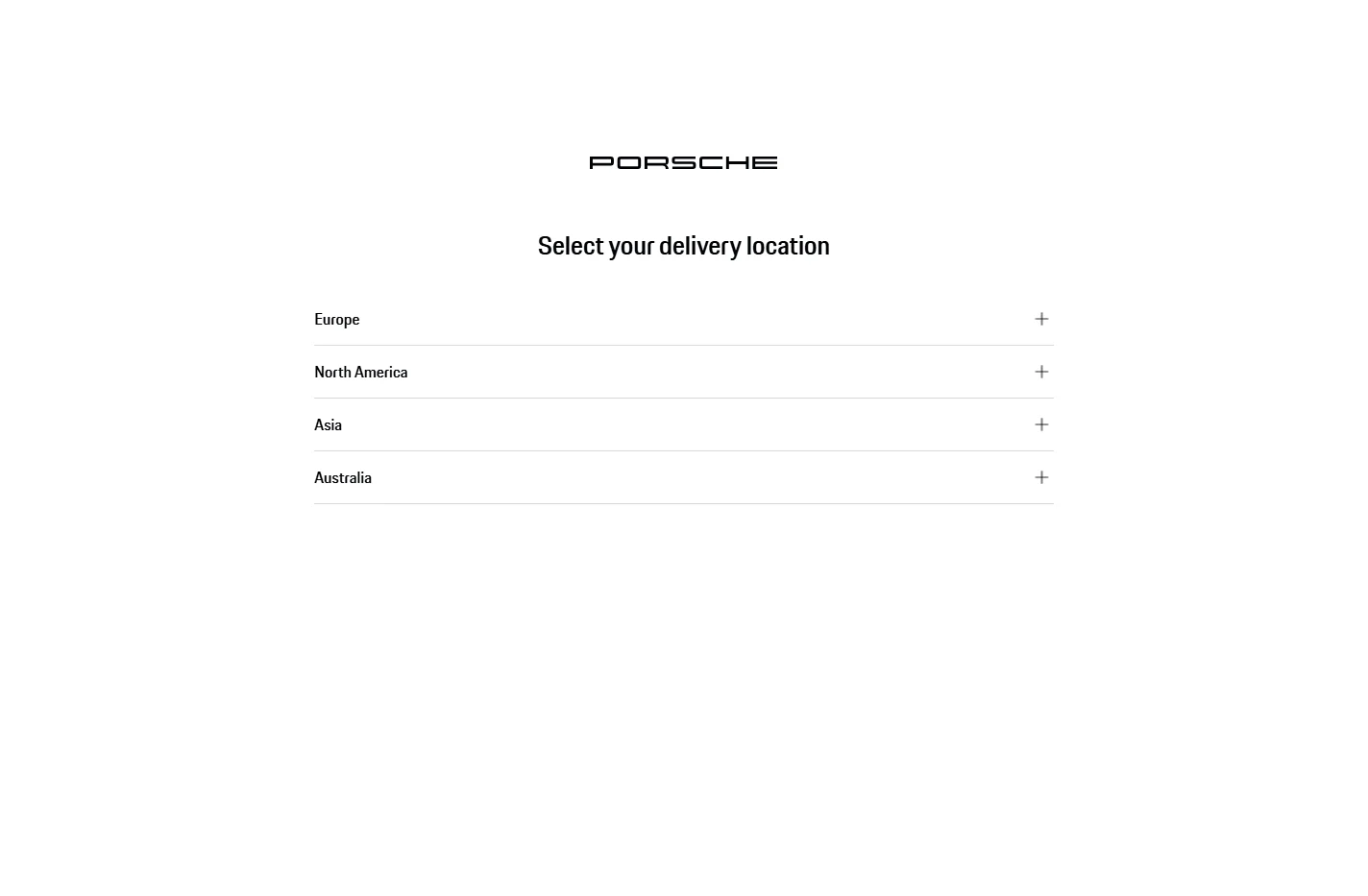 Country Selector | PORSCHE SHOP
