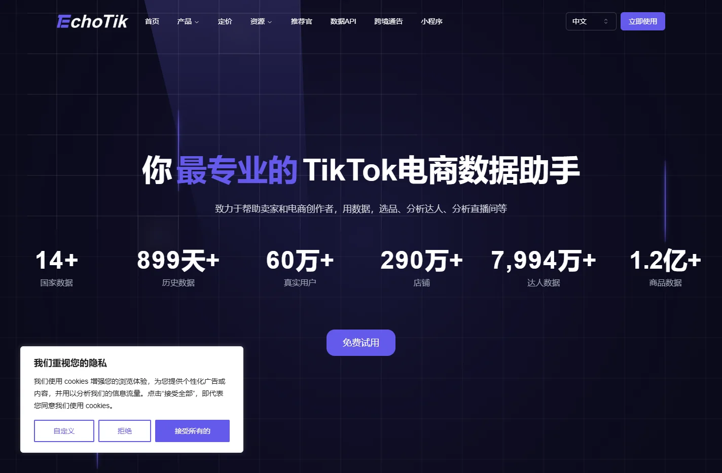TikTok 短视频直播电商数据分析平台_EchoTik