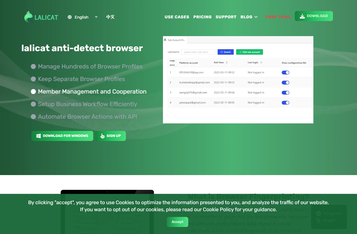 Lalicat Antidetect Multi Login Virtual Fingerprint Browser W