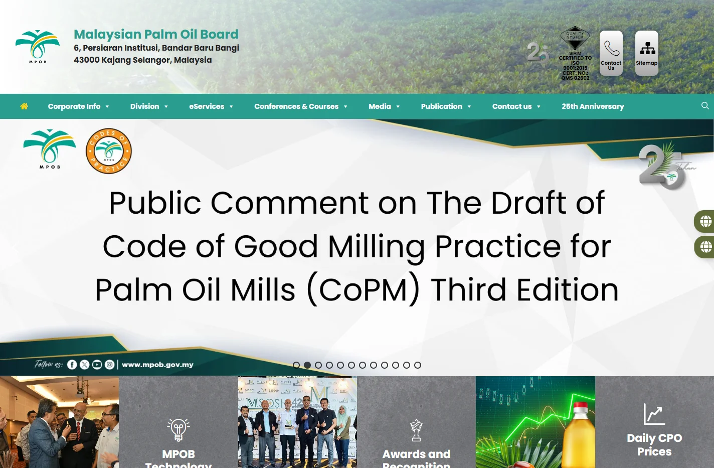 Malaysian Palm Oil Board – 6, Persiaran Institusi, Bandar Ba