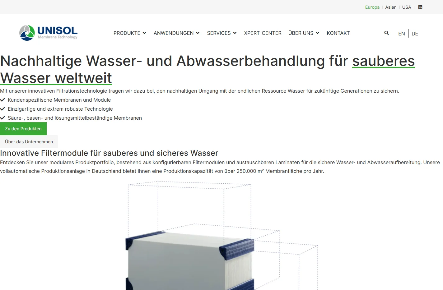 Membranmodule für die Wasser- & Abwasserbehandlung | UNISOL