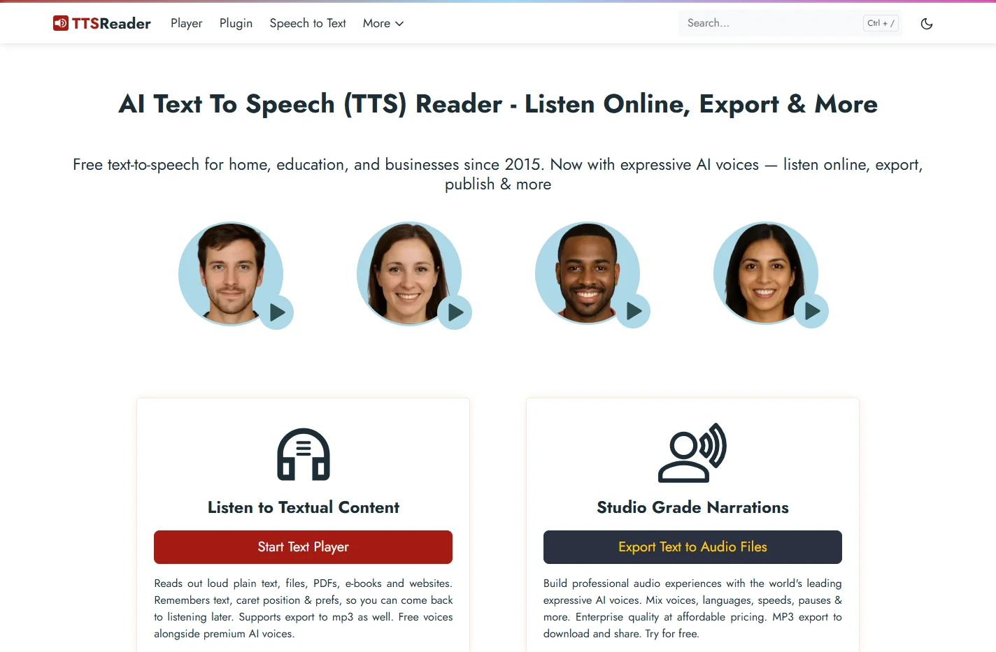 🔊 TTSReader | AI Text to Speech (TTS) Reader & Exporter