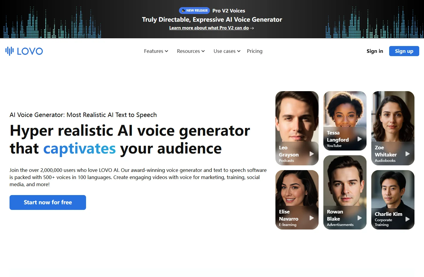 LOVO: Free AI Voice Generator & Text to Speech