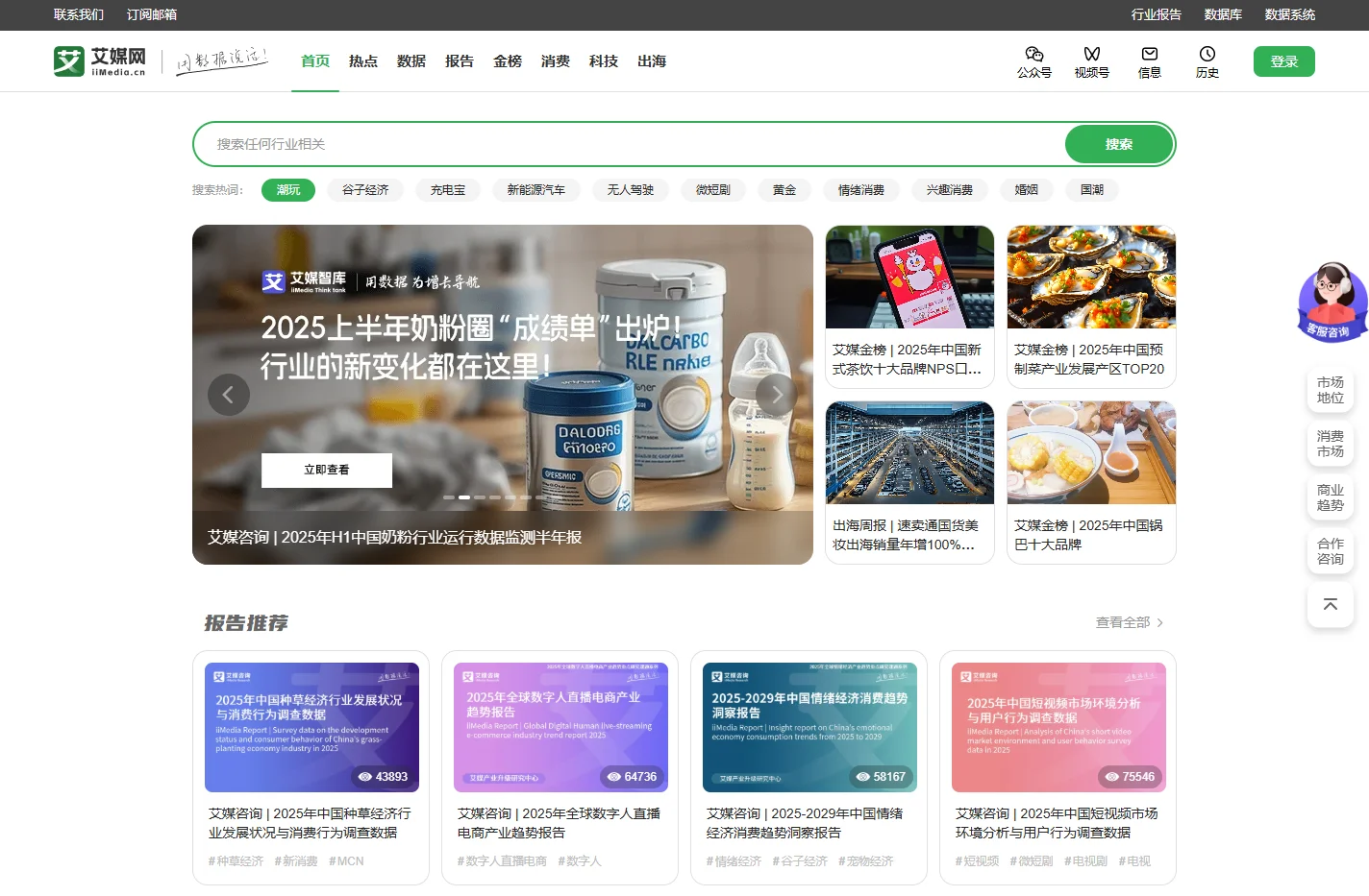 艾媒网-全球新经济行业数据分析报告发布平台