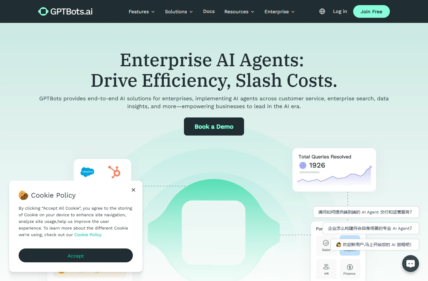 Enterprise AI Agents: Cut Costs & Boost ROI | GPTBots.ai
