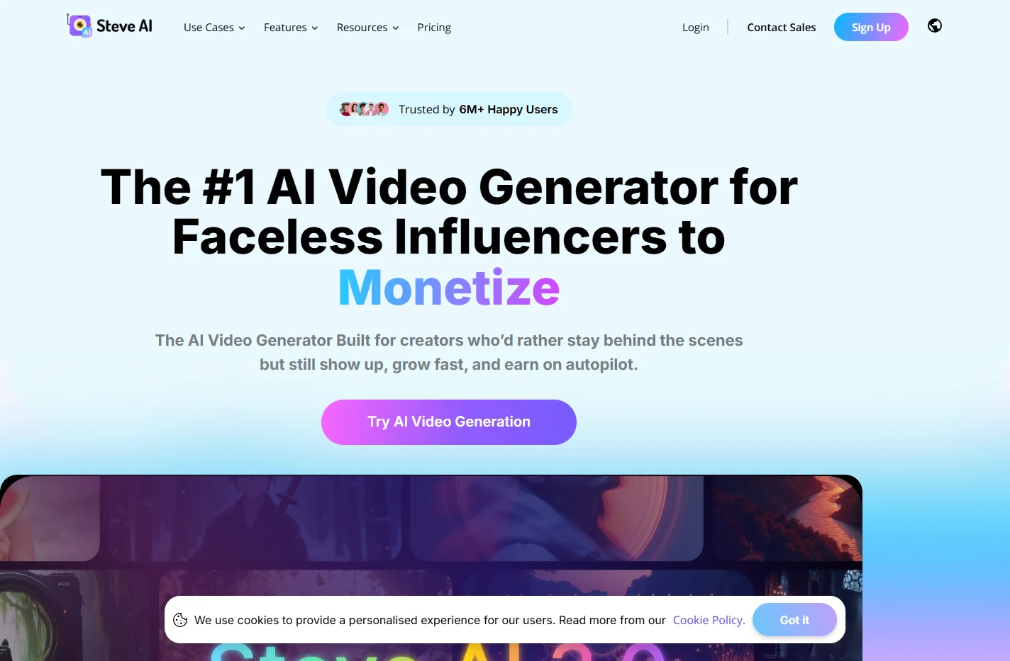 AI Video Generator for Faceless Creators | Steve AI