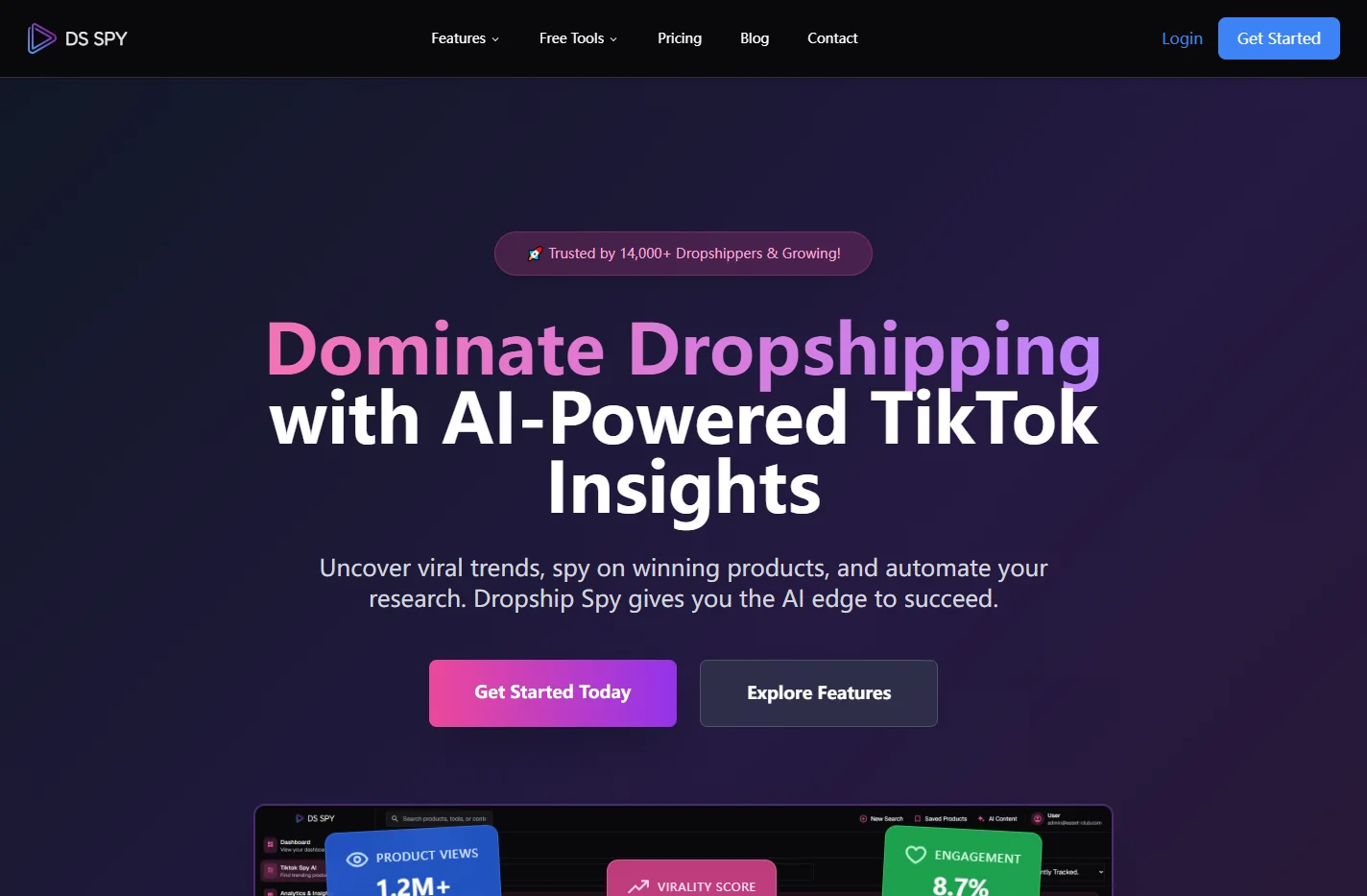 Dropship Spy | #1 AI-Powered TikTok Product Research Tool fo