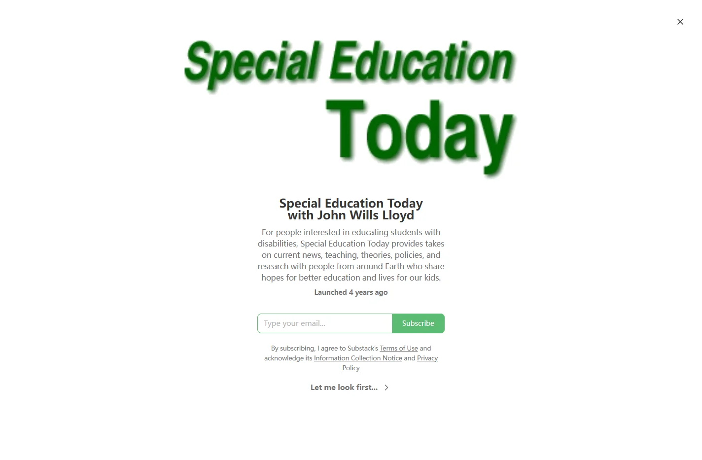 Special Education Today with John Wills Lloyd | Substack