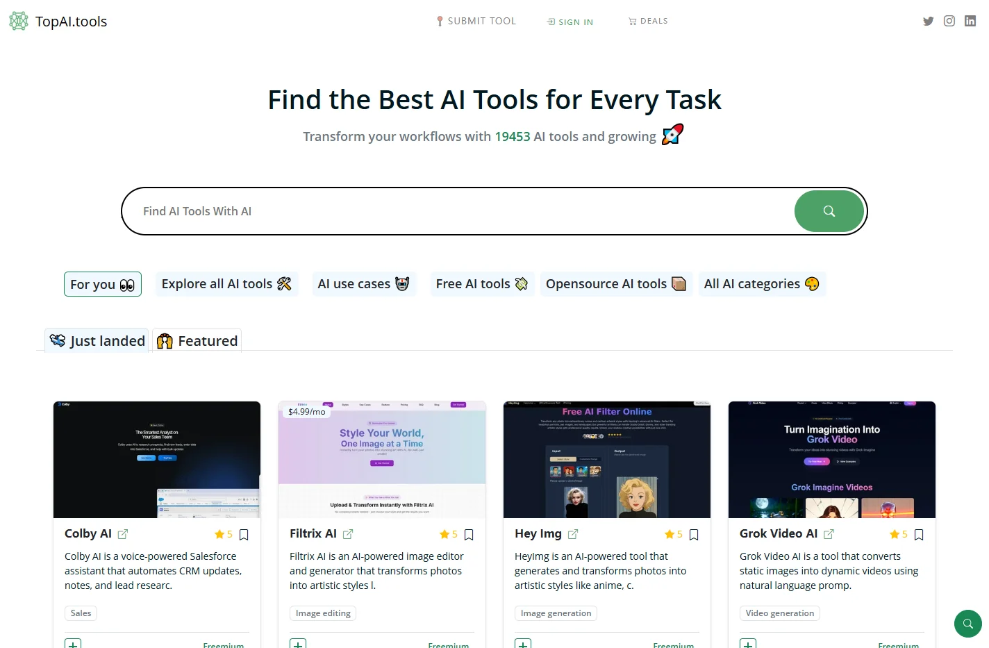 Best AI tools for every task - Top AI tools