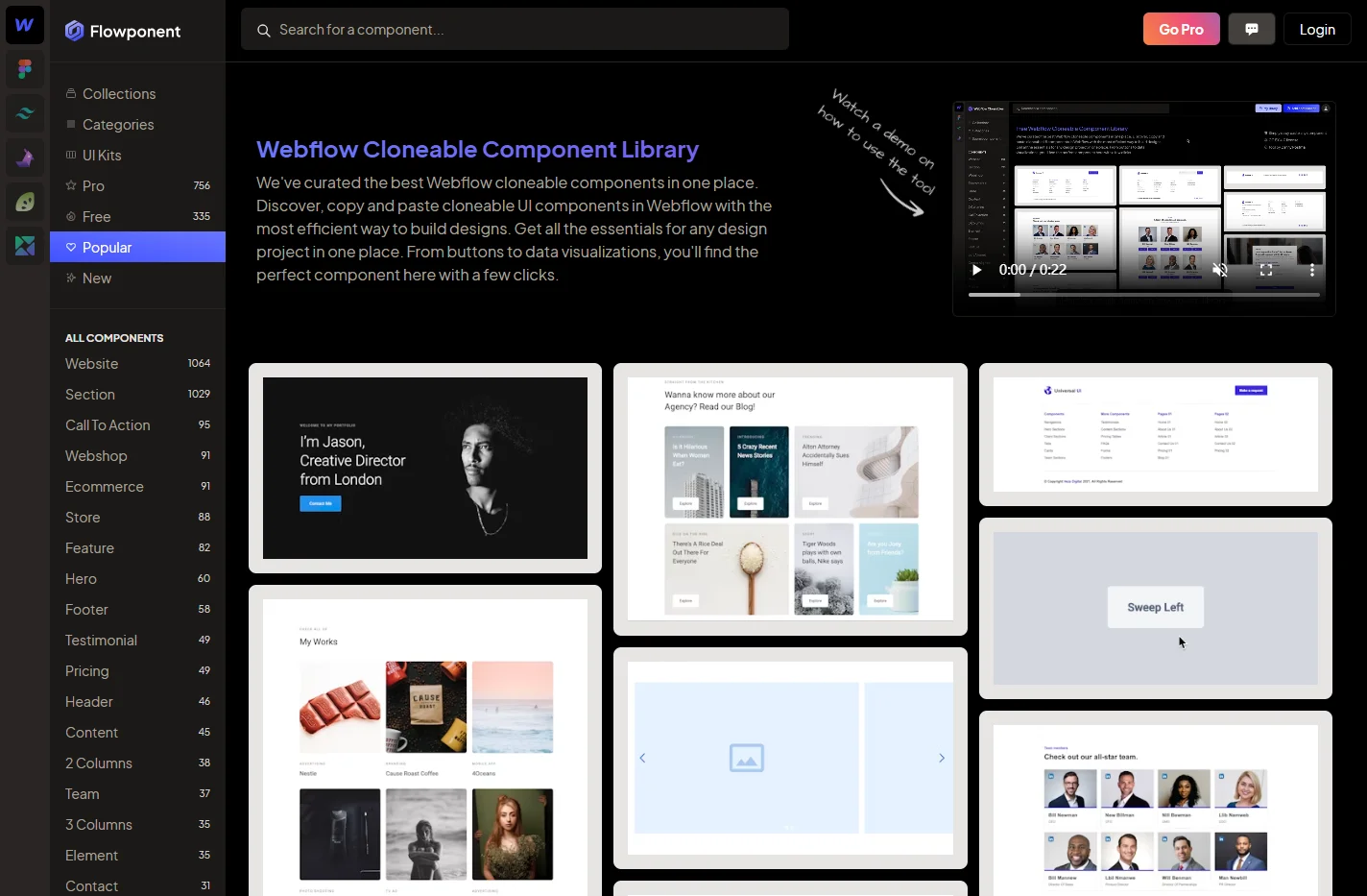 Webflow Cloneable Component Library | Flowponent