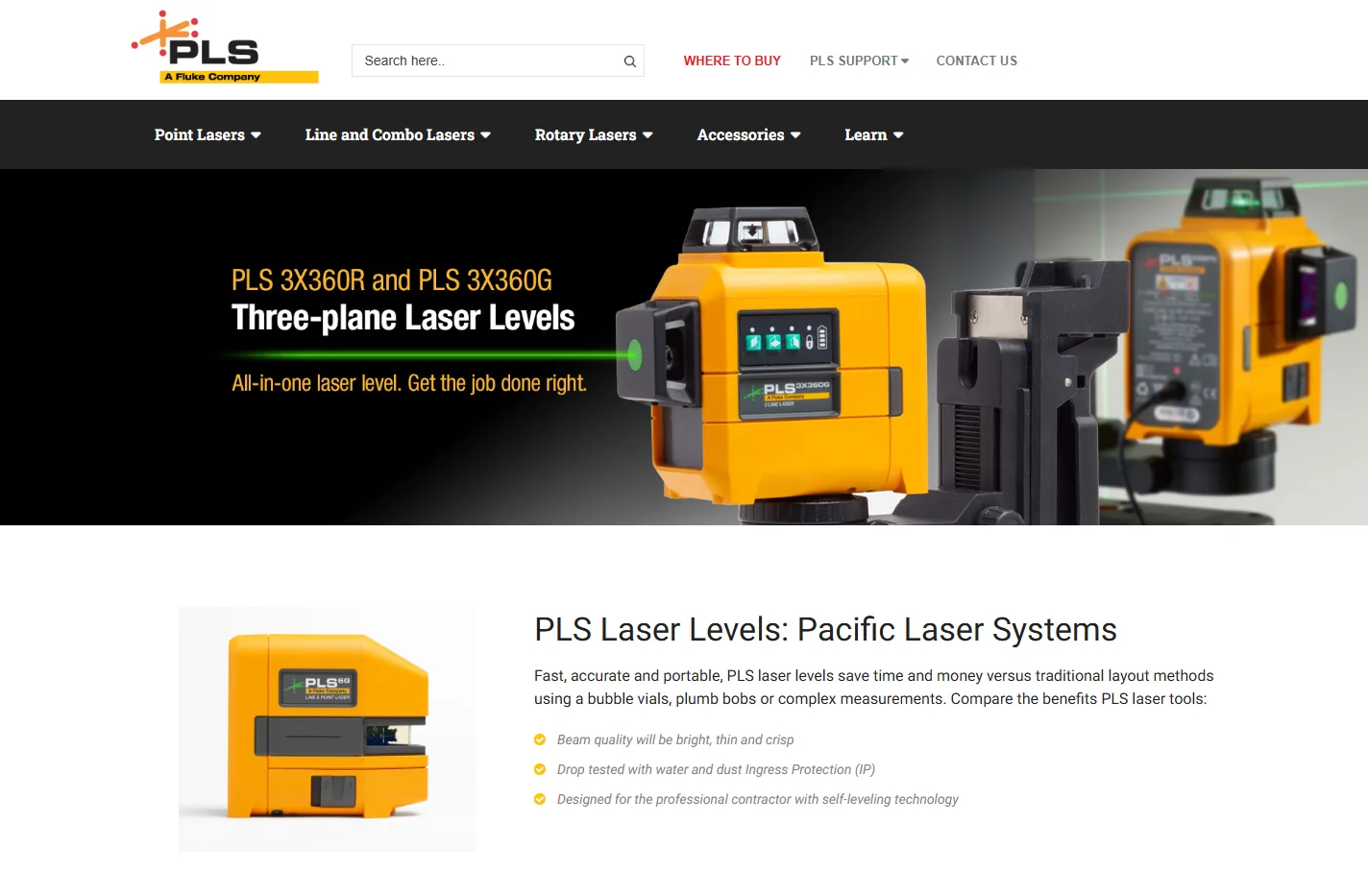Pacific Laser Systems: PLS Self Leveling Laser Levels Line R