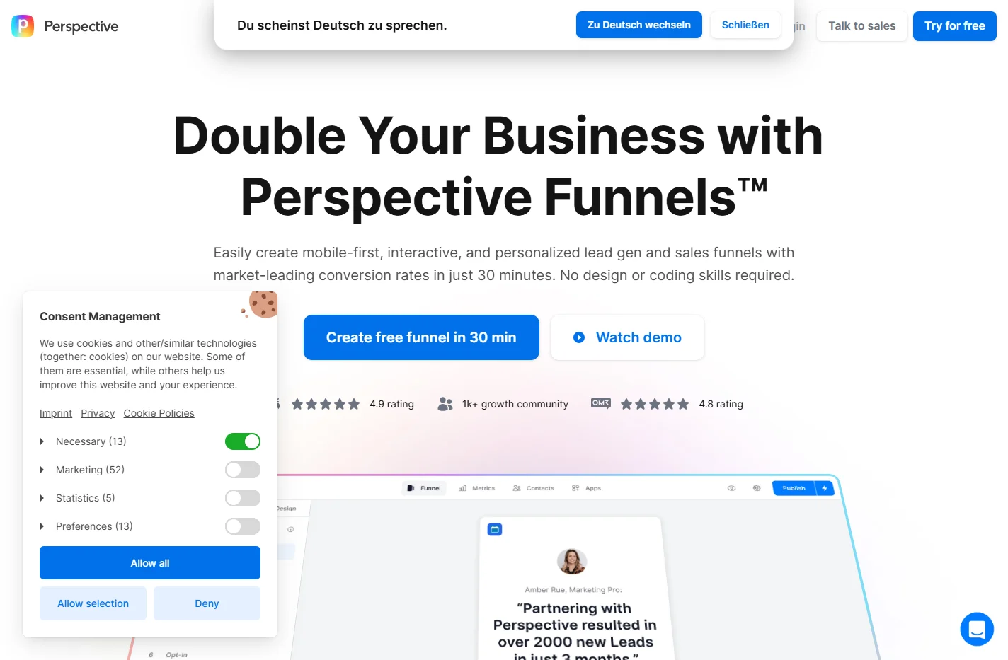 Perspective Funnels - Build breathtaking Funnels easily