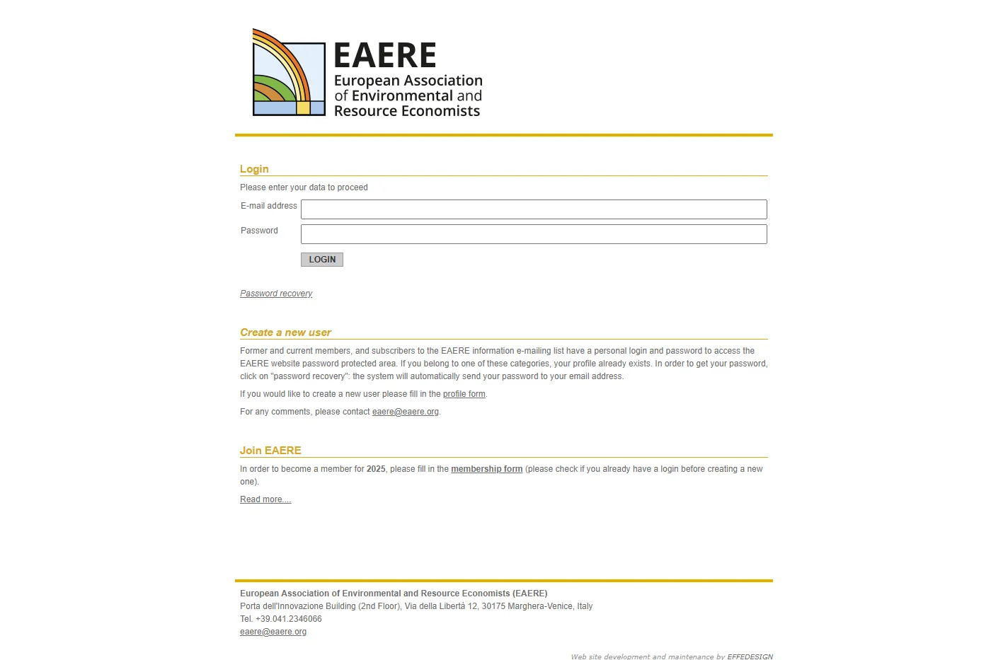 APPLICATION FORM | EAERE