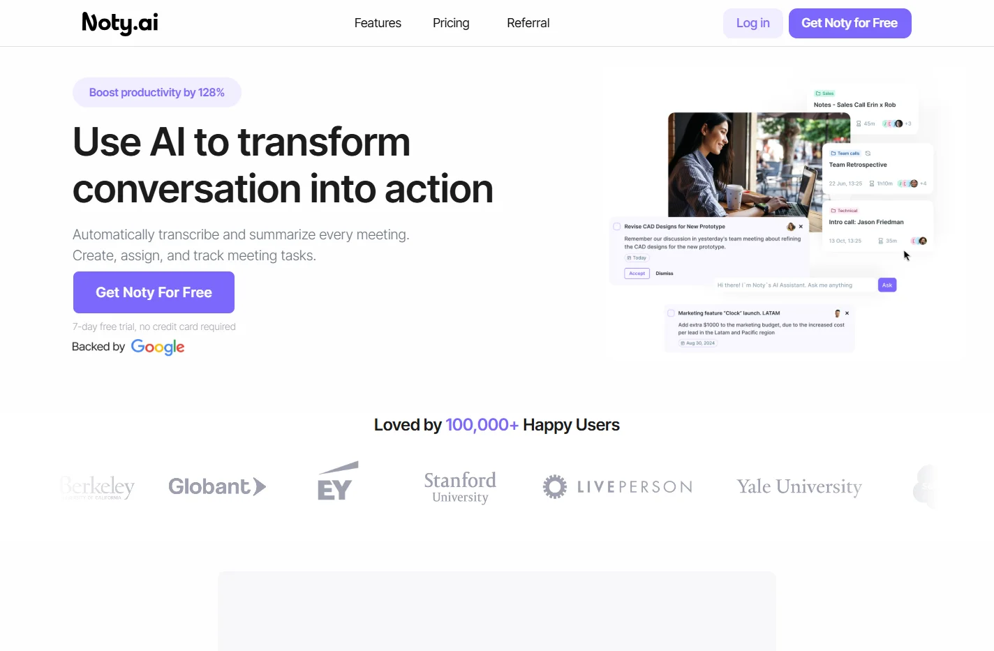 Noty.ai - Meeting AI Assistant getting work done
