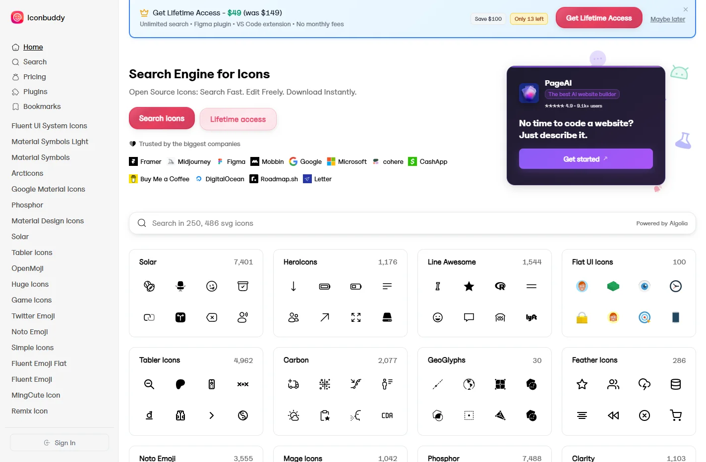 Iconbuddy — 250,000+ open source free svg icons